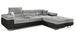 Canapé convertible d'angle droit tissu gris clair et simili cuir noir avec rangement Wile 280 cm - Photo n°1