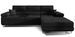 Canapé convertible d'angle droit tissu noir avec rangement Wile 280 cm - Photo n°1