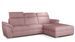 Canapé convertible d'angle droit tissu rose têtières réglables Suzy 272 cm - Photo n°1