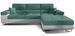 Canapé convertible d'angle droit tissu vert et simili cuir blanc avec rangement Wile 280 cm - Photo n°1