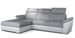 Canapé convertible d'angle gauche simili blanc et tissu gris clair Suzy 272 cm - Photo n°1