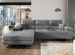 Canapé convertible d'angle gauche simili cuir gris avec rangement Wile 280 cm - Photo n°1
