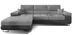 Canapé convertible d'angle gauche velours gris clair et gris anthracite avec rangement Wile 280 cm - Photo n°1