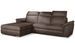 Canapé convertible d'angle gauche velours marron têtières réglables Suzy 272 cm - Photo n°1