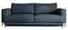 Canapé convertible design 4 places tissu bleu de Prusse et pieds métal noir Arkia 260 cm - Photo n°1