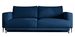 Canapé convertible design 4 places velours bleu nuit et pieds métal noir Arkia 260 cm - Photo n°1