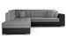 Canapé convertible gauche droit tissu gris clair et simili noir Pika 260 cm - Photo n°1