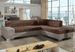 Canapé convertible moderne angle droit tissu doux rose et parme Plazo 278 cm - Photo n°1