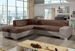 Canapé convertible moderne angle gauche tissu doux gris et marron Plazo 278 cm - Photo n°1