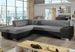 Canapé convertible moderne angle gauche tissu gris clair chiné et simili cuir noir Plazo 278 cm - Photo n°1