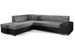 Canapé convertible moderne angle gauche tissu gris clair chiné et simili cuir noir Plazo 278 cm - Photo n°1