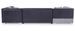 Canapé convertible panoramique simili cuir noir avec coffre de rangement Houston 320 cm - Photo n°7