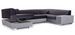 Canapé convertible panoramique simili cuir noir avec coffre de rangement Houston 320 cm - Photo n°9