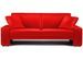 Canapé convertible simili cuir rouge Marcus - Photo n°1