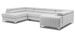 Canapé panoramique convertible tissu anthracite avec coffre de rangement Louve 340 cm - Photo n°17