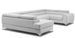 Canapé panoramique convertible tissu anthracite avec coffre de rangement Louve 340 cm - Photo n°19