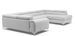 Canapé panoramique convertible tissu anthracite avec coffre de rangement Louve 340 cm - Photo n°9
