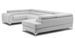 Canapé panoramique convertible tissu anthracite avec coffre de rangement Louve 340 cm - Photo n°10