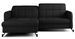 Canapé convertible tissu matelassé noir angle gauche Lory 225 cm - Photo n°1