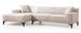Canapé d'angle à gauche moderne en tissu blanc avec 2 coussin Tivano 250 cm - Photo n°1