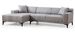 Canapé d'angle à gauche moderne en tissu gris clair avec 2 coussin Tivano 250 cm - Photo n°1