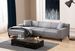 Canapé d'angle à gauche moderne en tissu gris clair avec 2 coussin Tivano 250 cm - Photo n°5