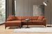 Canapé d'angle à gauche moderne en tissu orange avec 2 coussin Tivano 250 cm - Photo n°2