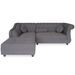 Canapé d'angle Brittish Tissu Gris style Chesterfield - Photo n°1