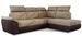 Canapé d’angle convertible 4 places KEPITA en tissu et simili cuir – 260 cm - Photo n°1