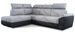 Canapé d’angle convertible 4 places KEPITA en tissu et simili cuir – 260 cm - Photo n°1