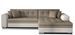 Canapé d’angle convertible 4 places LOOKA en tissu et simili cuir avec pieds en métal chromé – 296 cm - Photo n°1