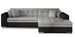 Canapé d’angle convertible 4 places LOOKA en tissu et simili cuir avec pieds en métal chromé – 296 cm - Photo n°1