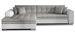 Canapé d'angle convertible 4 places tissu et simili LOOKA - Pieds métal chromé - Photo n°1