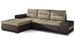 Canapé d’angle convertible 4 places WAKER Bi matiéres Tissu et simili cuir – 275 cm - Photo n°1