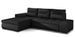 Canapé d’angle convertible 4 places WAKER Bi matiéres Tissu et simili cuir – 275 cm - Photo n°1