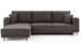 Canapé d'angle convertible 5 places velours DAVINA 289 cm - Coffre et pieds métal noir - Photo n°1
