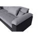 Canapé d'angle convertible angle gauche simili cuir noir et tissu gris Sinka - Photo n°8