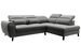 Canapé d'angle convertible avec rangement tissu NOBLESSE - Pieds bois noir - Photo n°1