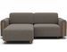 Canapé d'angle convertible BOBBY en tissu bouclette avec coffre de rangement et pieds en bois massif naturel - 244 cm - Photo n°1
