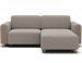Canapé d'angle convertible BOBBY en tissu bouclette avec coffre de rangement et pieds en bois massif naturel - 244 cm - Photo n°1