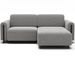 Canapé d'angle convertible BOBBY en tissu bouclette avec coffre de rangement et pieds en bois massif noir- 244 cm - Photo n°1
