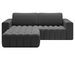 Canapé d’angle convertible BOZEN en tissu bouclette capitonné avec coffre – 250 cm - Photo n°1