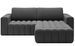 Canapé d’angle convertible BOZEN en velours capitonné avec coffre – 250 cm - Photo n°1