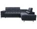 Canapé d'angle convertible en tissu appuis-tête réglables LUCCINO - Coffre et pieds métal noir - Photo n°1