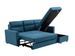 Canapé d'angle convertible et réversible avec coffre tissu bleu pétrole Jane 242 cm - Photo n°9