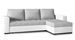 Canapé d'angle convertible et réversible tissu gris clair et simili cuir blanc Zelly 237 cm - Photo n°1