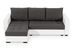 Canapé d'angle convertible et réversible tissu gris clair et simili cuir noir Zelly 237 cm - Photo n°21