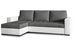 Canapé d'angle convertible et réversible tissu gris foncé et simili cuir blanc Zelly 237 cm - Photo n°1