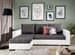 Canapé d'angle convertible et réversible tissu gris foncé et simili cuir blanc Zelly 237 cm - Photo n°1