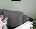 Canapé d'angle convertible et réversible tissu noir et simili cuir blanc Zelly 237 cm - Photo n°15